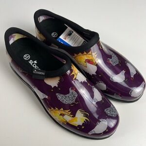 Sloggers Rooster & Chickens Print Waterproof Garden & Rain Shoes BRAND NEW - NWT
